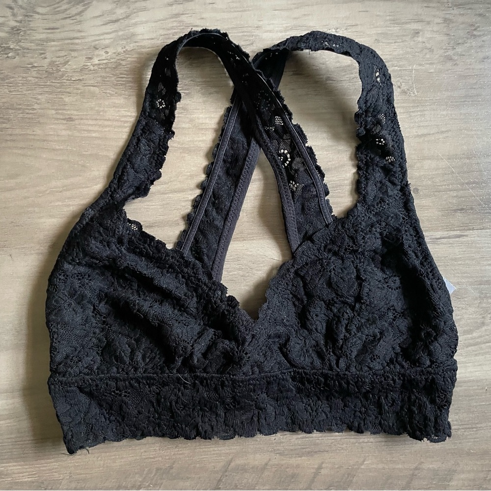 Aerie Black Lace Halter Bra